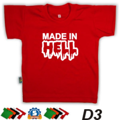 Koszulka dziecięca MADE IN HELL    (D3)