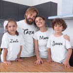 komplet koszulek dla rodziny z imionami