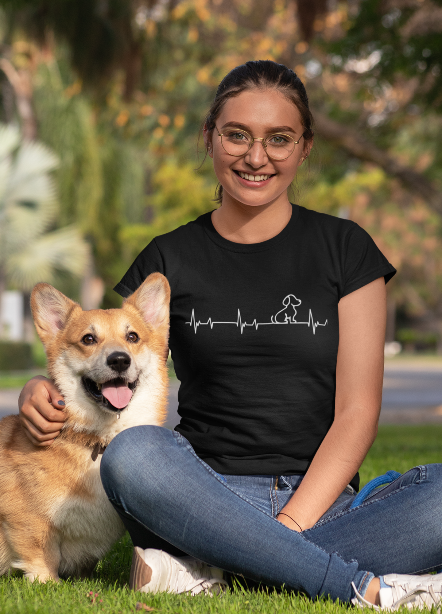 Koszulka z linią życia pies